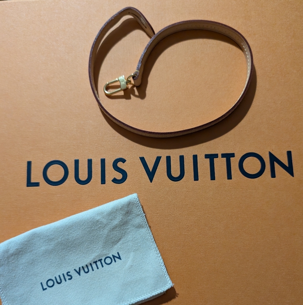 Louis Vuitton Tan Leather Strap with Gold Hardware